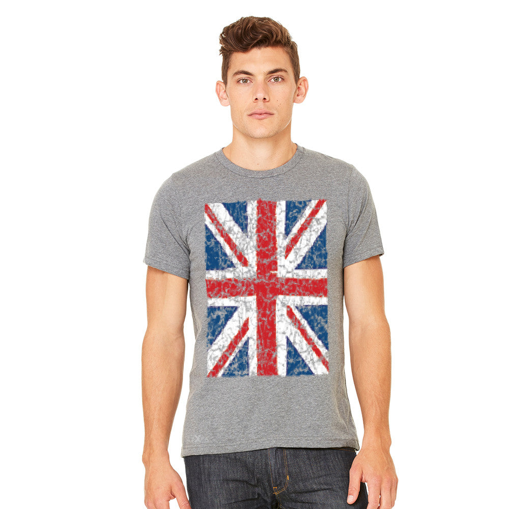 Distressed British Flag Great Britain Men's T-shirt Patriotic Tee - Zexpa Apparel Halloween Christmas Shirts