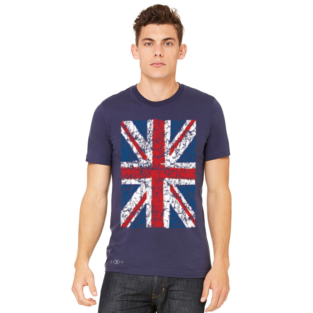 Distressed British Flag Great Britain Men's T-shirt Patriotic Tee - Zexpa Apparel Halloween Christmas Shirts