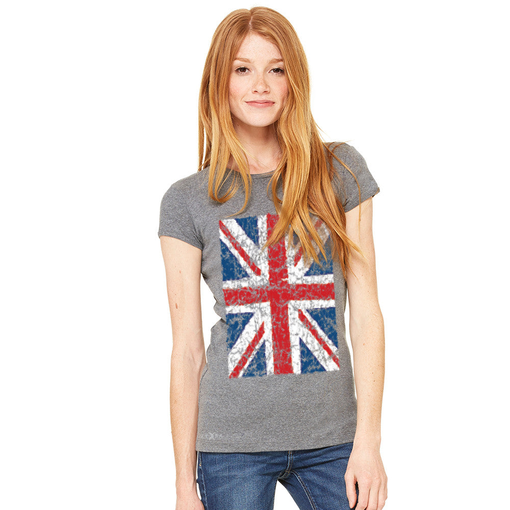 Distressed British Flag Great Britain Women's T-shirt Patriotic Tee - Zexpa Apparel - 5