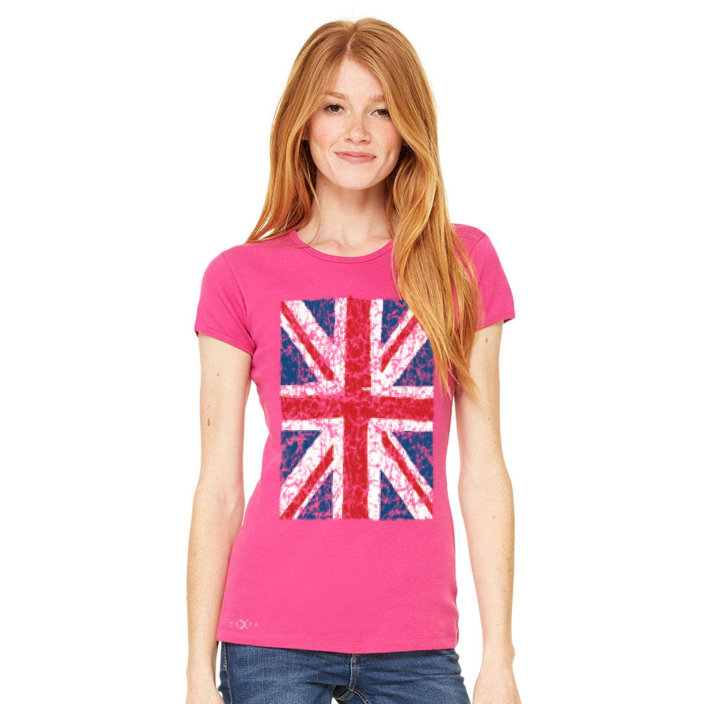 Distressed British Flag Great Britain Women's T-shirt Patriotic Tee - Zexpa Apparel - 6