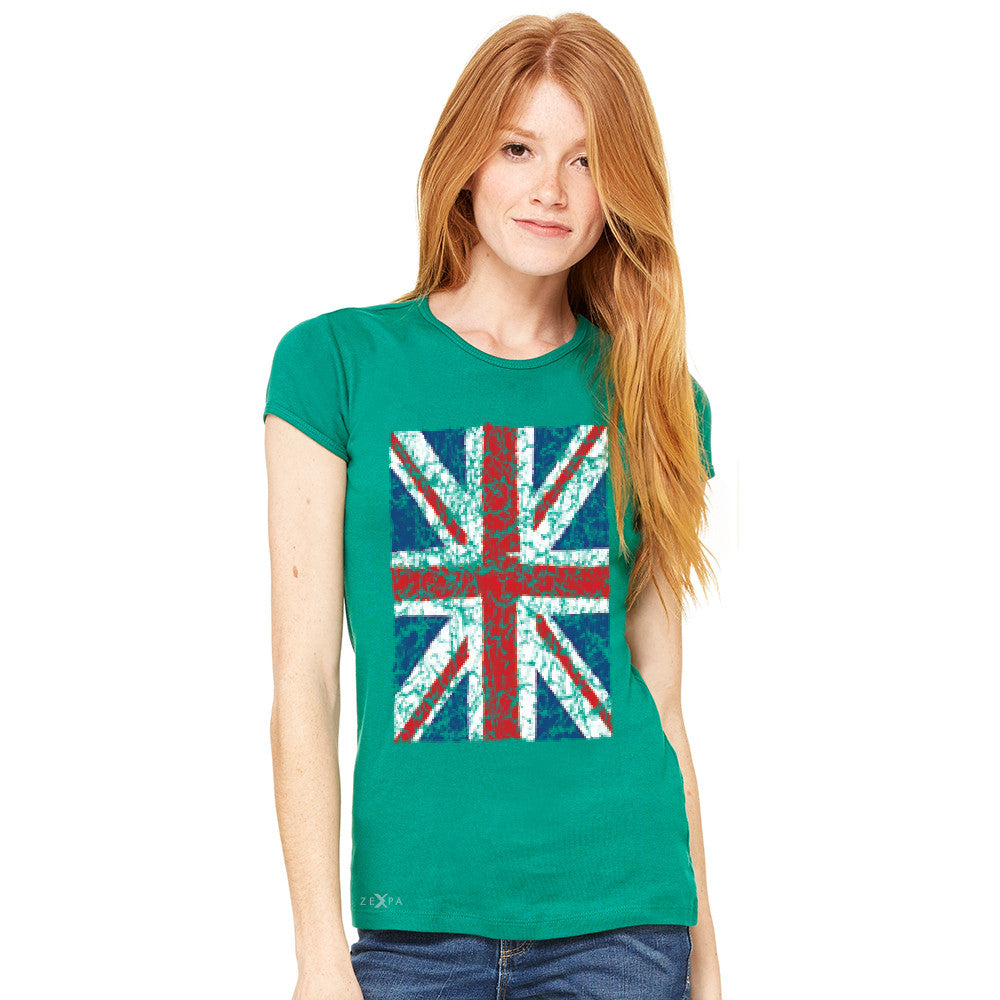 Distressed British Flag Great Britain Women's T-shirt Patriotic Tee - Zexpa Apparel - 7