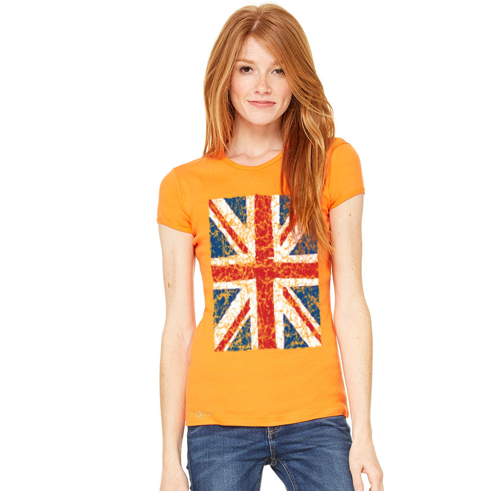 Distressed British Flag Great Britain Women's T-shirt Patriotic Tee - Zexpa Apparel - 8