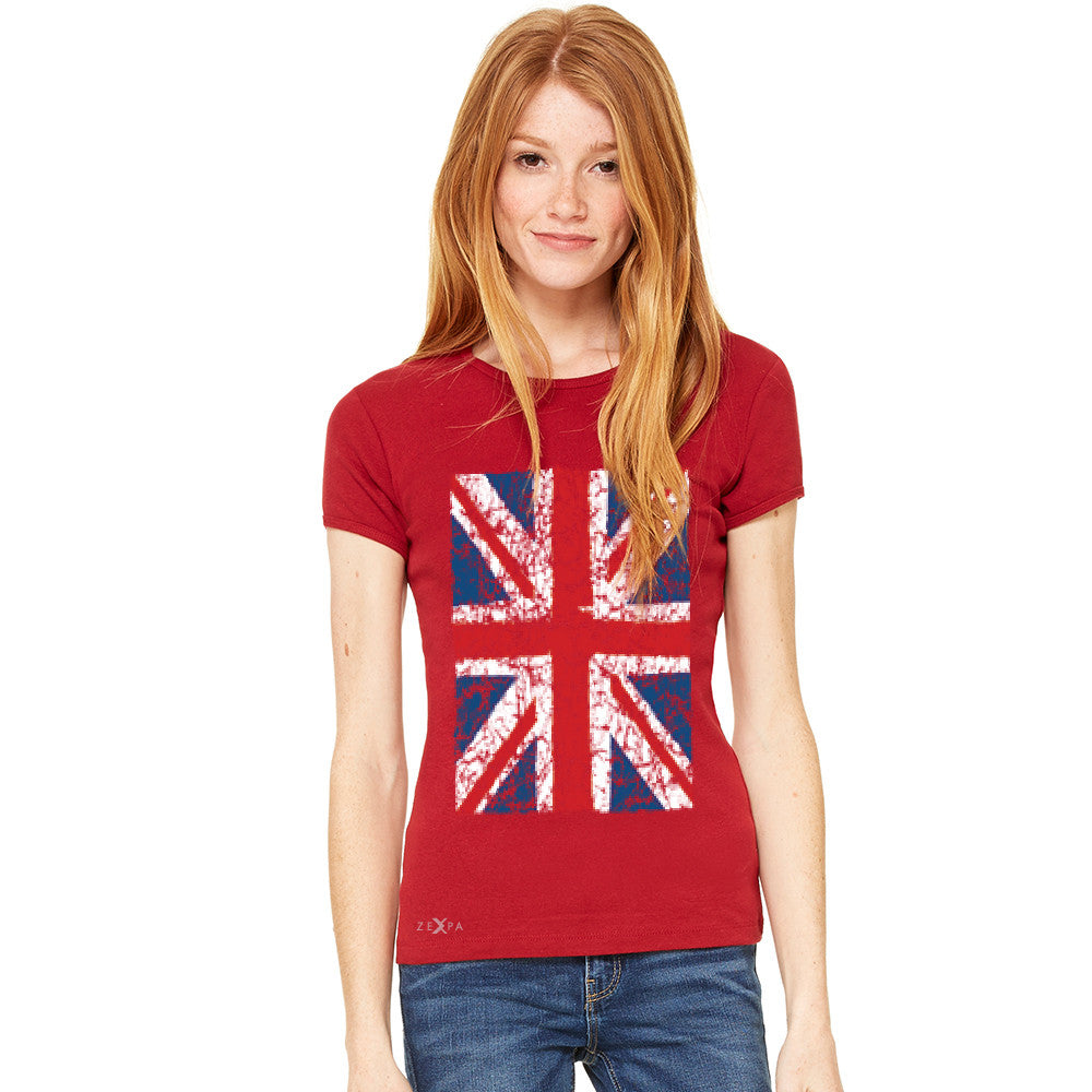 Distressed British Flag Great Britain Women's T-shirt Patriotic Tee - Zexpa Apparel - 9