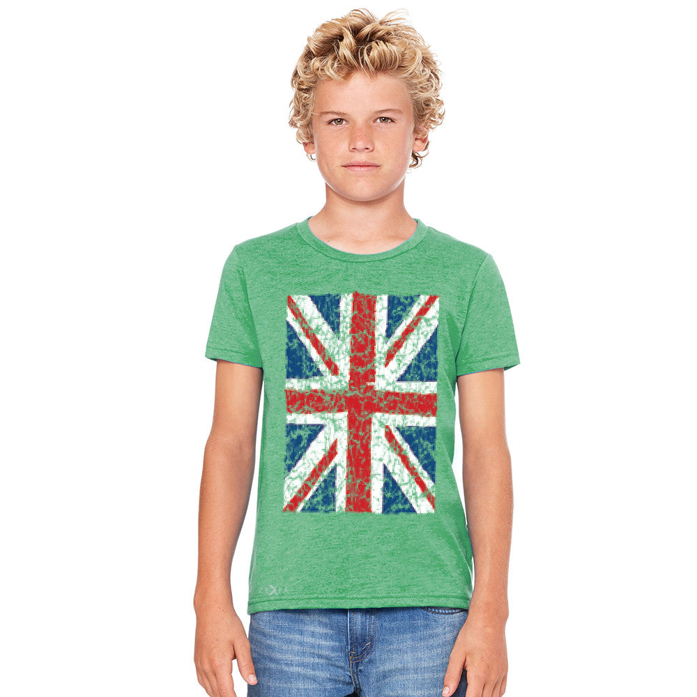 Distressed British Flag Great Britain Youth T-shirt Patriotic Tee - Zexpa Apparel Halloween Christmas Shirts