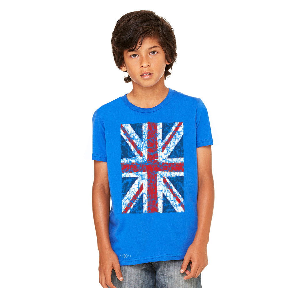 Distressed British Flag Great Britain Youth T-shirt Patriotic Tee - Zexpa Apparel Halloween Christmas Shirts