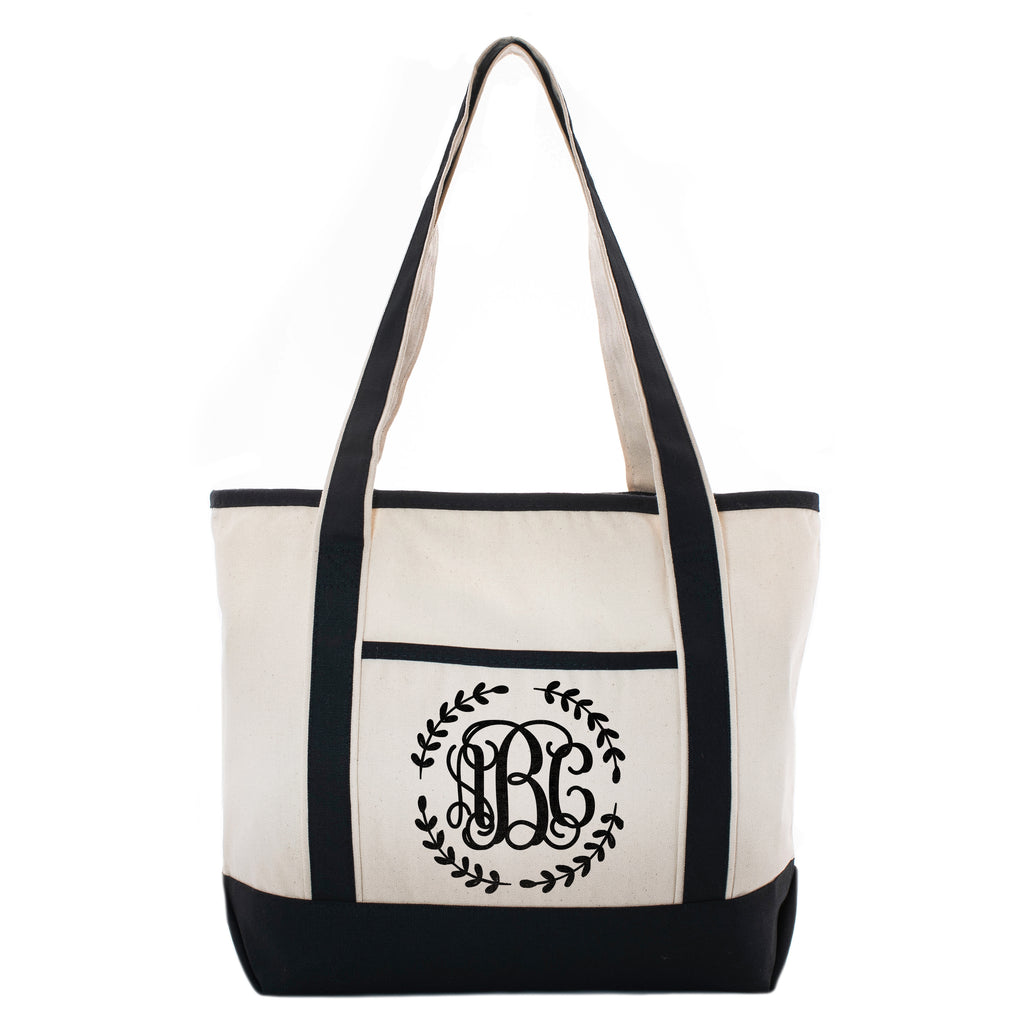 Personalized Monogram Black Linen Tote Bag | Initial Luxury Totes for Beach, Yoga, Gym, Workout, Pilates |Customized Baby Shower, Christmas, Bridal Gift Bags | Bachelorette Party and Events Gifts Bag