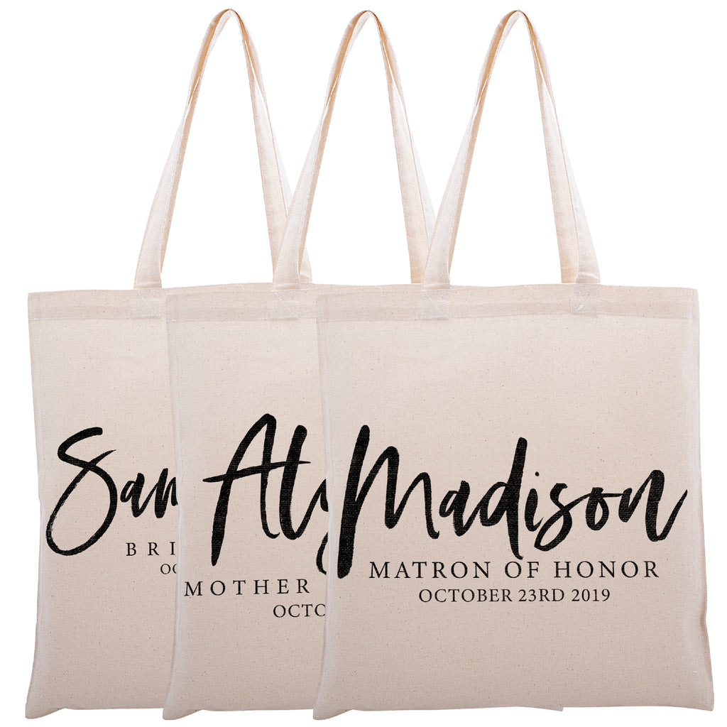 Personalized Tote Bag For Bridesmaids Wedding | Customized Bachelorette Party Bag | Baby Shower and Events Totes |Design #14