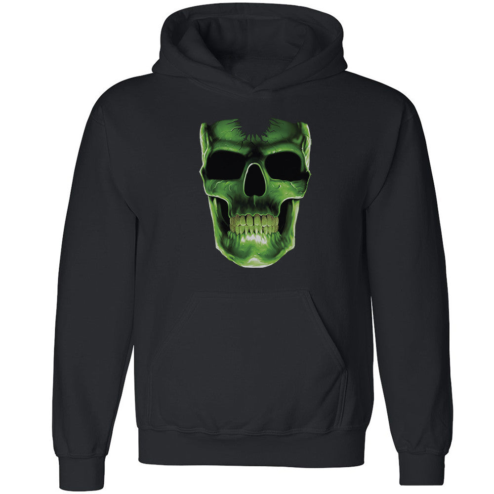 Zexpa Apparelâ„¢ Glow in The Dark Green Skull Unisex Hoodie Halloween Costume Hooded Sweatshirt