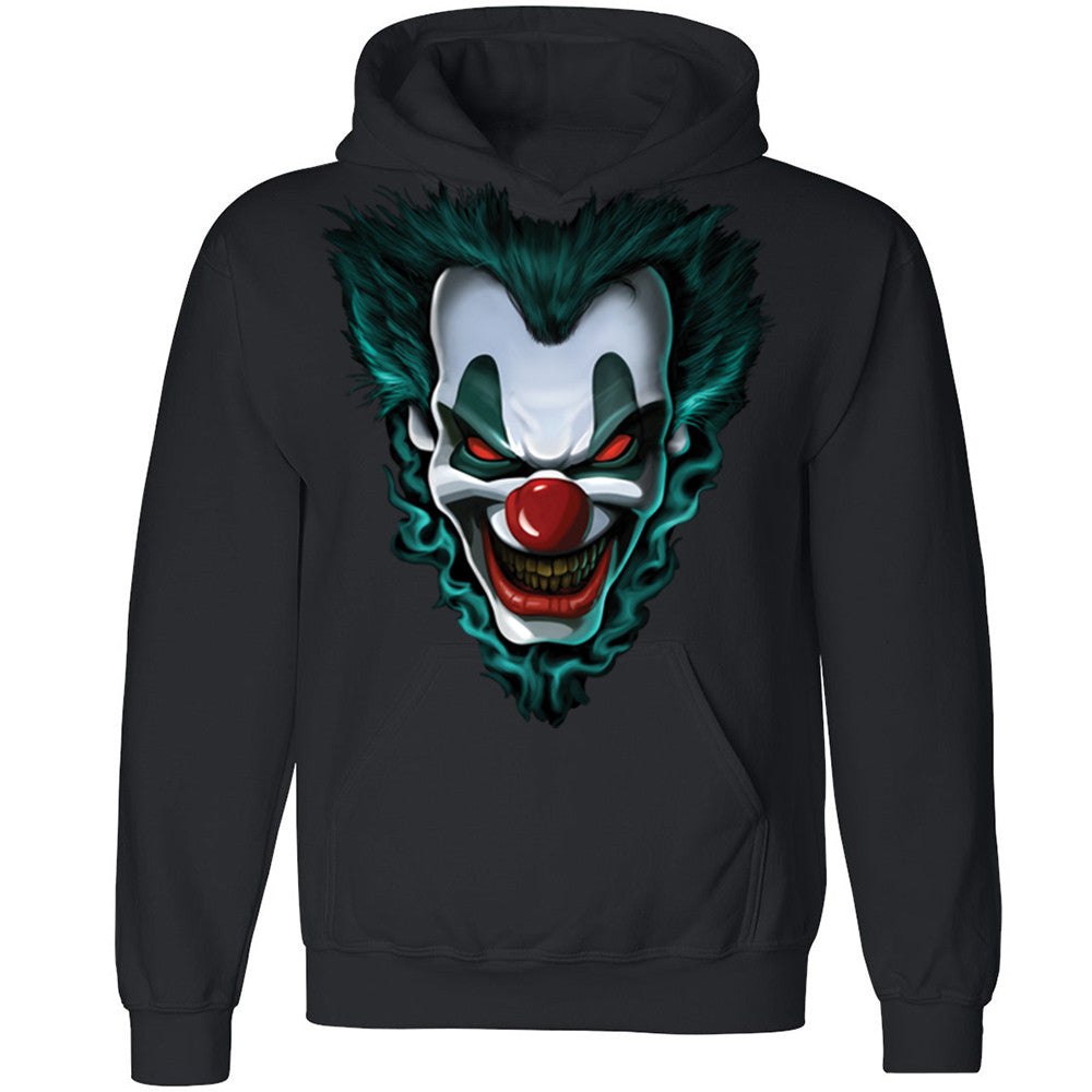 Zexpa Apparelâ„¢ Scary Crown Face Joker Unisex Hoodie Cool Halloween Costume Hooded Sweatshirt