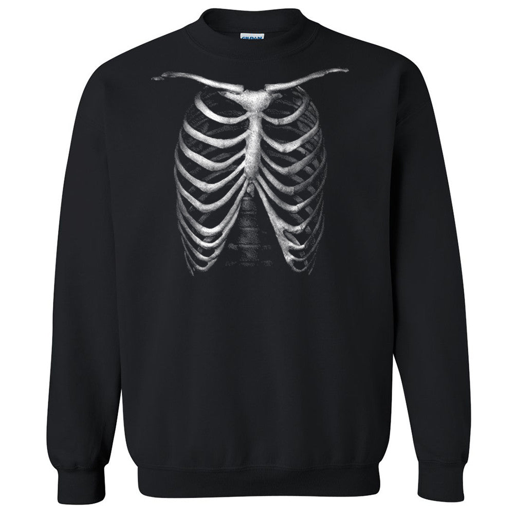 Rib Cage X-Ray Skeleton Unisex Crewneck Cool Halloween Costume Sweatshirt - Zexpa Apparel