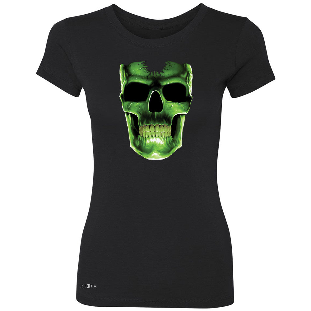 Skull Glow In The Dark  Women's T-shirt Halloween Event Costume Tee - Zexpa Apparel - 1