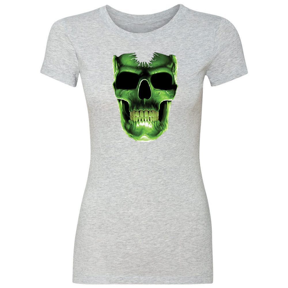 Skull Glow In The Dark  Women's T-shirt Halloween Event Costume Tee - Zexpa Apparel - 2