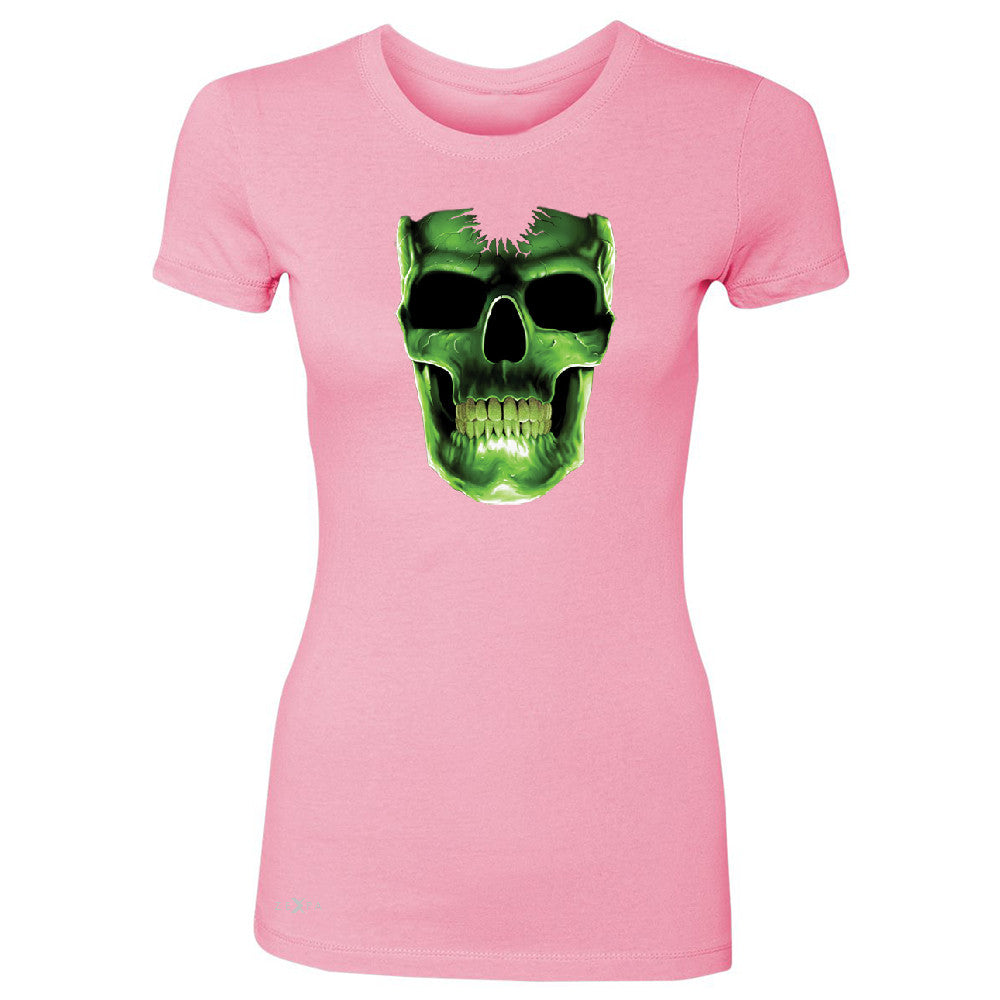 Skull Glow In The Dark  Women's T-shirt Halloween Event Costume Tee - Zexpa Apparel - 3