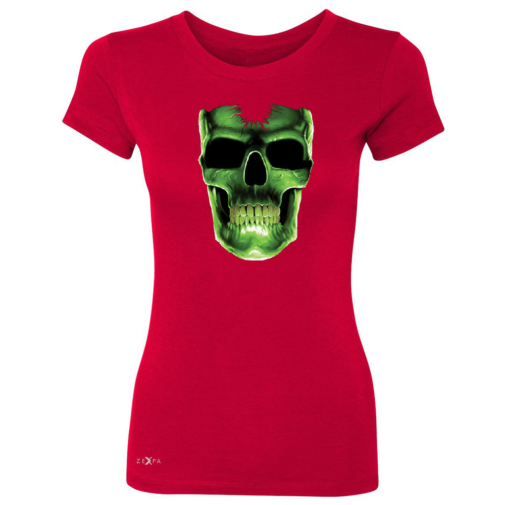 Skull Glow In The Dark  Women's T-shirt Halloween Event Costume Tee - Zexpa Apparel - 4