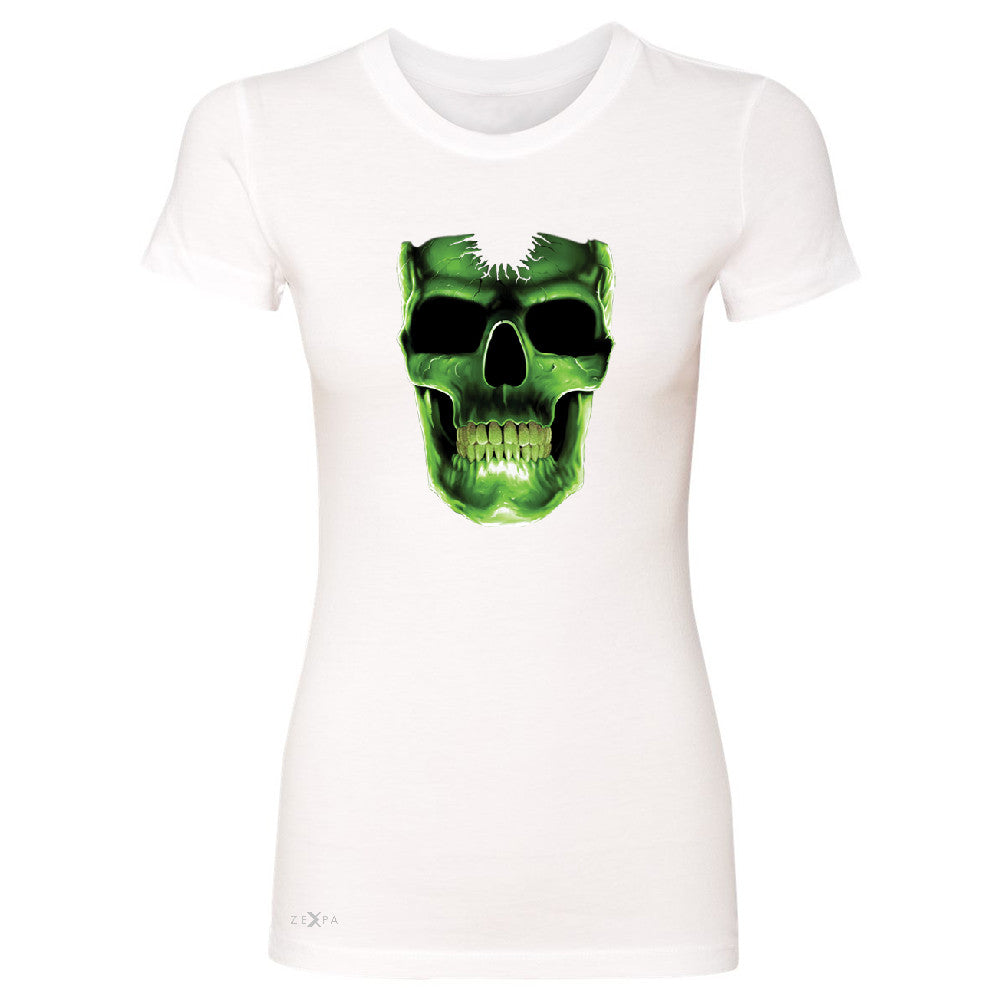 Skull Glow In The Dark  Women's T-shirt Halloween Event Costume Tee - Zexpa Apparel - 5