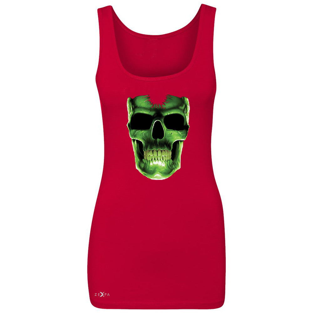 Skull Glow In The Dark  Women's Tank Top Halloween Event Costume Sleeveless - Zexpa Apparel - 3