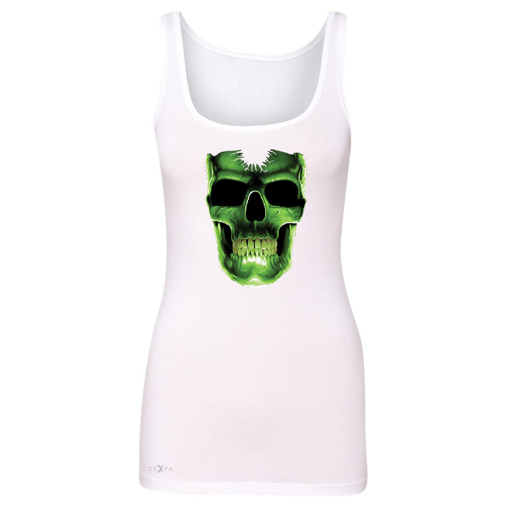 Skull Glow In The Dark  Women's Tank Top Halloween Event Costume Sleeveless - Zexpa Apparel - 4