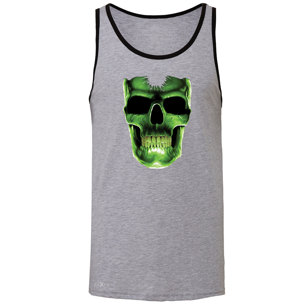 Skull Glow In The Dark  Men's Jersey Tank Halloween Event Costume Sleeveless - Zexpa Apparel - 2