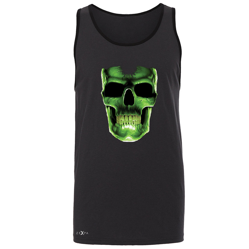 Skull Glow In The Dark  Men's Jersey Tank Halloween Event Costume Sleeveless - Zexpa Apparel - 3