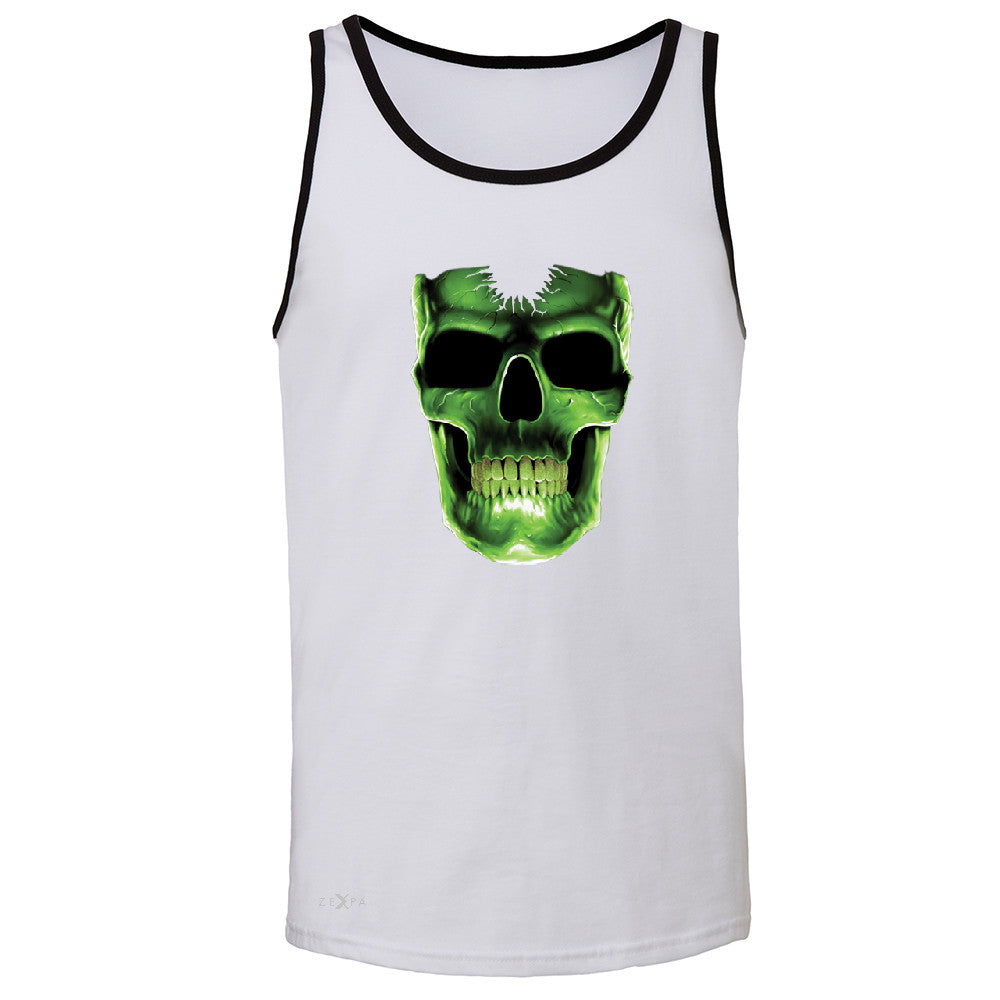 Skull Glow In The Dark  Men's Jersey Tank Halloween Event Costume Sleeveless - Zexpa Apparel - 5