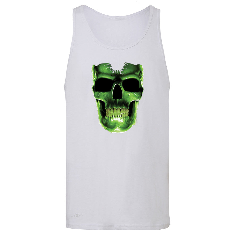 Skull Glow In The Dark  Men's Jersey Tank Halloween Event Costume Sleeveless - Zexpa Apparel - 6