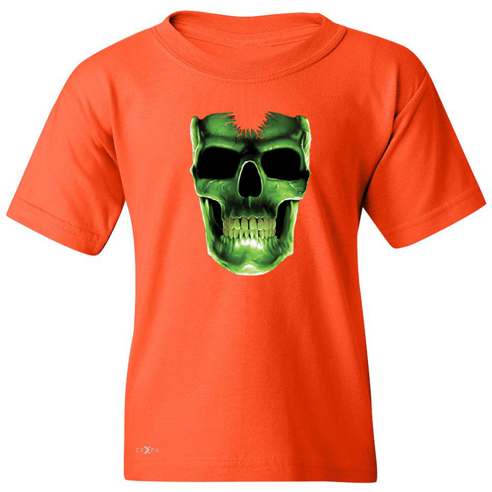 Skull Glow In The Dark  Youth T-shirt Halloween Event Costume Tee - Zexpa Apparel - 2