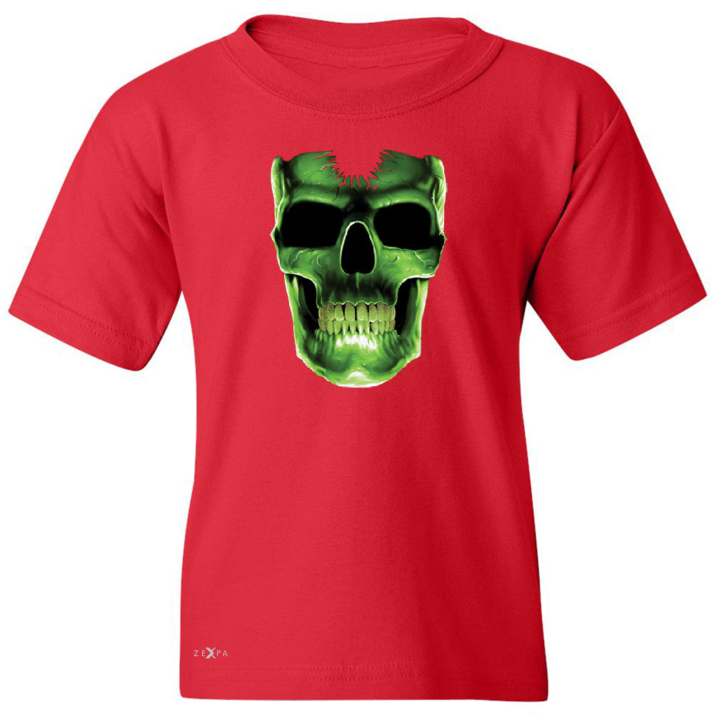 Skull Glow In The Dark  Youth T-shirt Halloween Event Costume Tee - Zexpa Apparel - 4