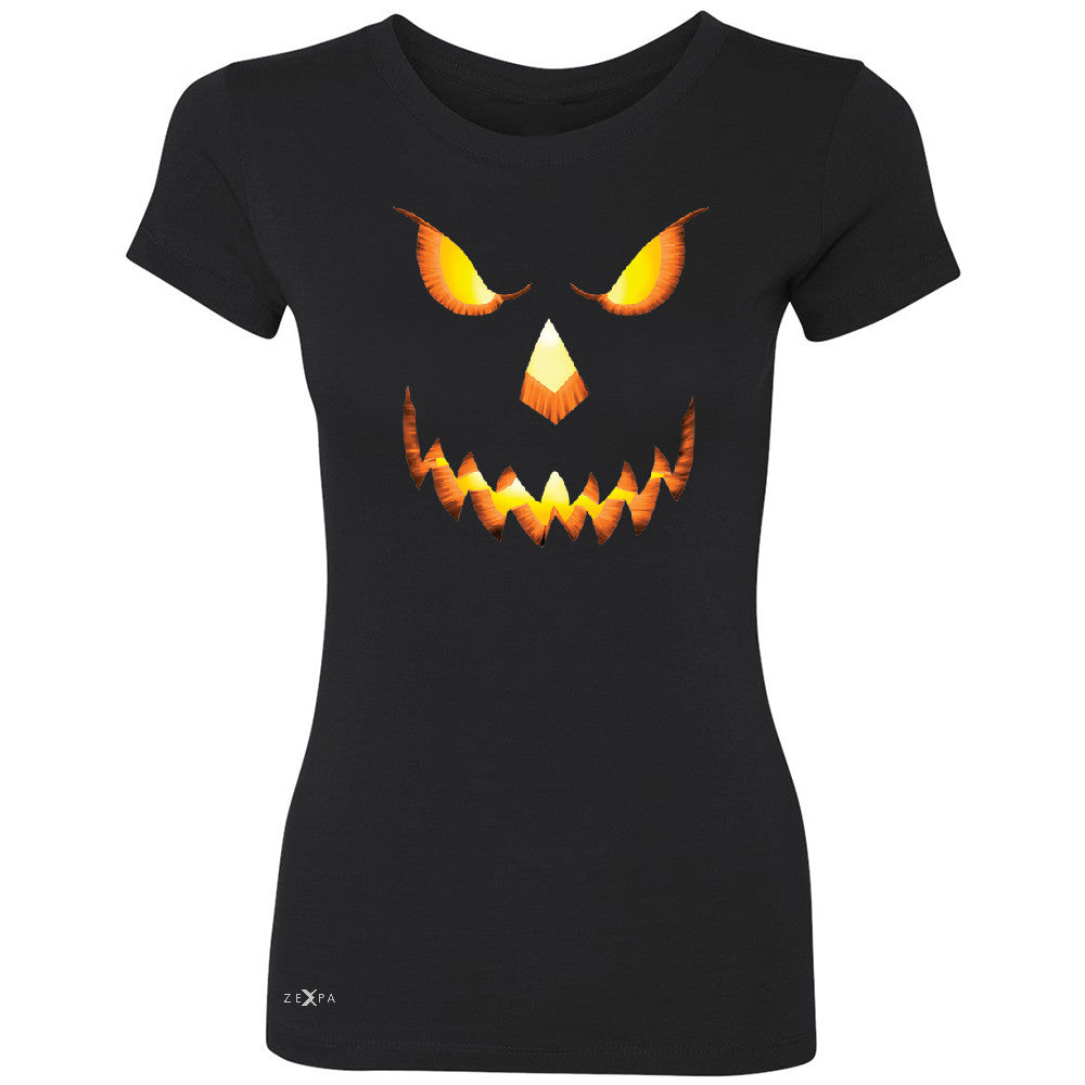 PUMPKIN Jack-o'Lantern Scary Costume Women's T-shirt Halloween NT Tee - Zexpa Apparel - 1