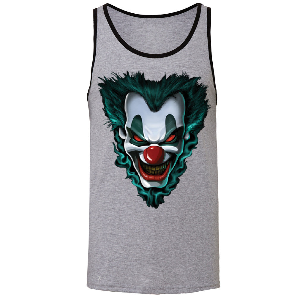 Freakshow Joker Clown Scary Men's Jersey Tank Halloween Eve Costume Sleeveless - Zexpa Apparel - 2