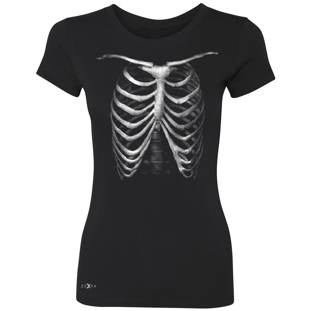 Rib Cage Glow in The Dark  Women's T-shirt Halloween Costume Eve Tee - Zexpa Apparel - 1