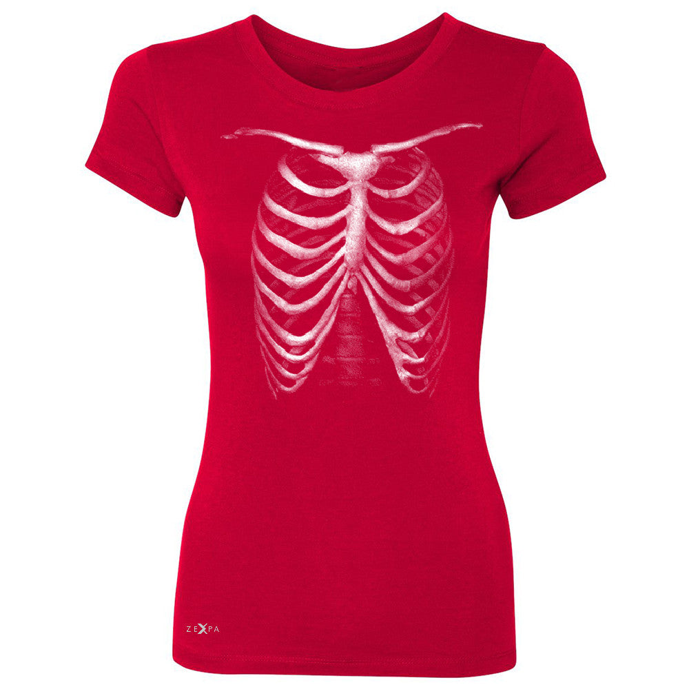 Rib Cage Glow in The Dark  Women's T-shirt Halloween Costume Eve Tee - Zexpa Apparel - 4