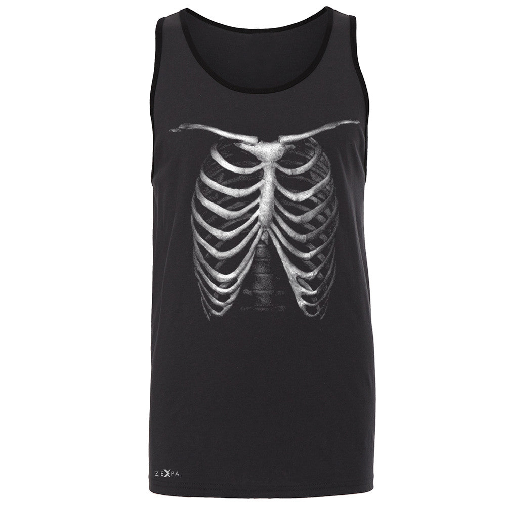 Rib Cage Glow in The Dark  Men's Jersey Tank Halloween Costume Eve Sleeveless - Zexpa Apparel - 3