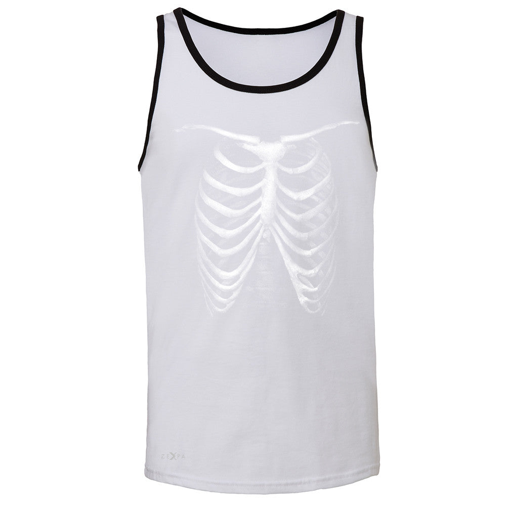 Rib Cage Glow in The Dark  Men's Jersey Tank Halloween Costume Eve Sleeveless - Zexpa Apparel - 5
