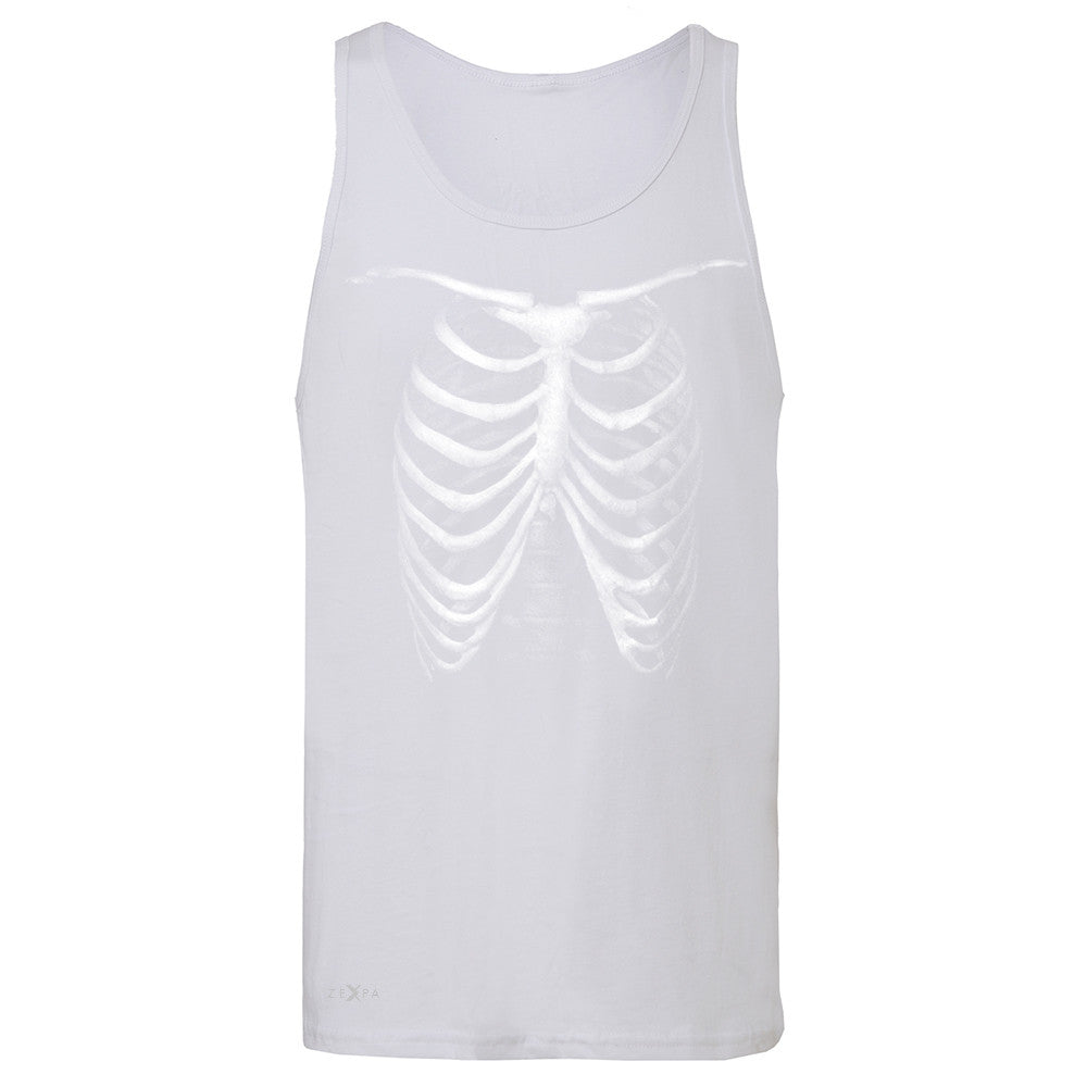 Rib Cage Glow in The Dark  Men's Jersey Tank Halloween Costume Eve Sleeveless - Zexpa Apparel - 6
