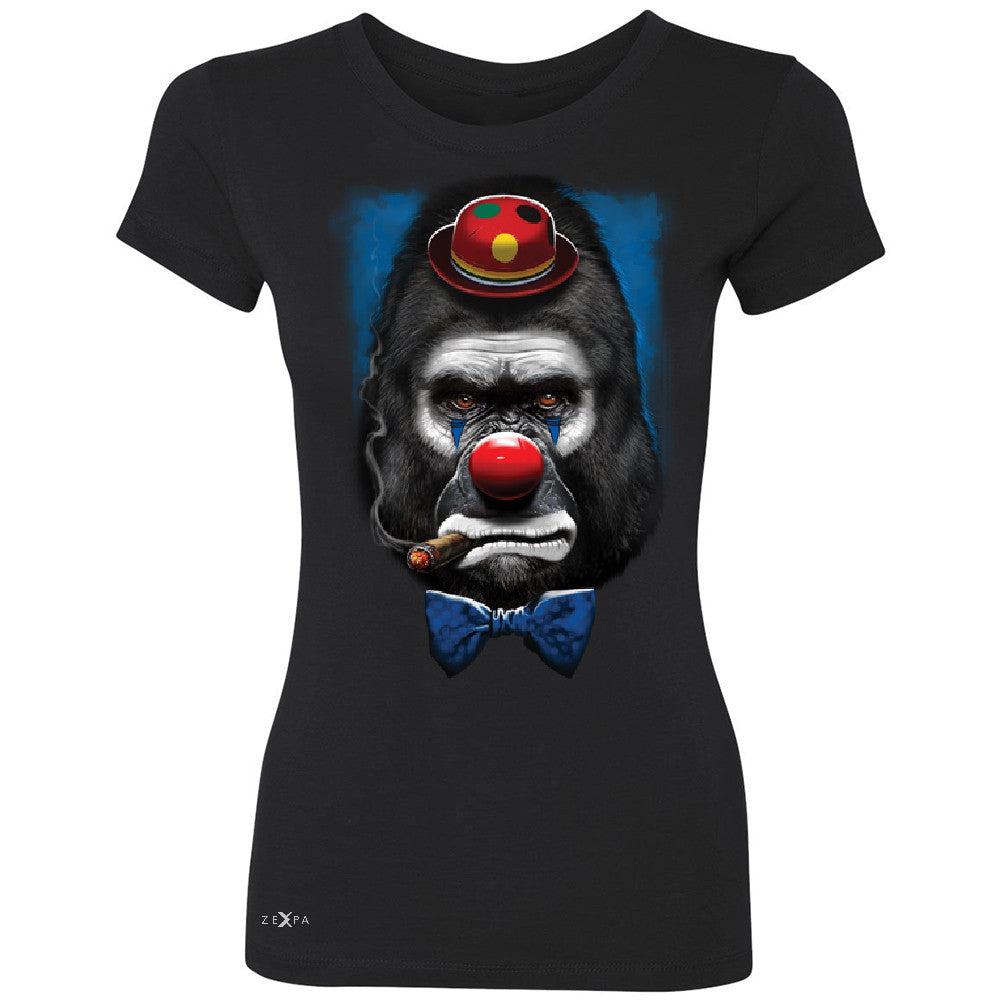 Gorilla Clown Sad Scary Women's T-shirt Halloween Costume Event Tee - Zexpa Apparel - 1