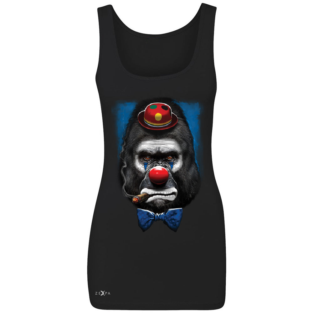 Gorilla Clown Sad Scary Women's Tank Top Halloween Costume Event Sleeveless - Zexpa Apparel - 1