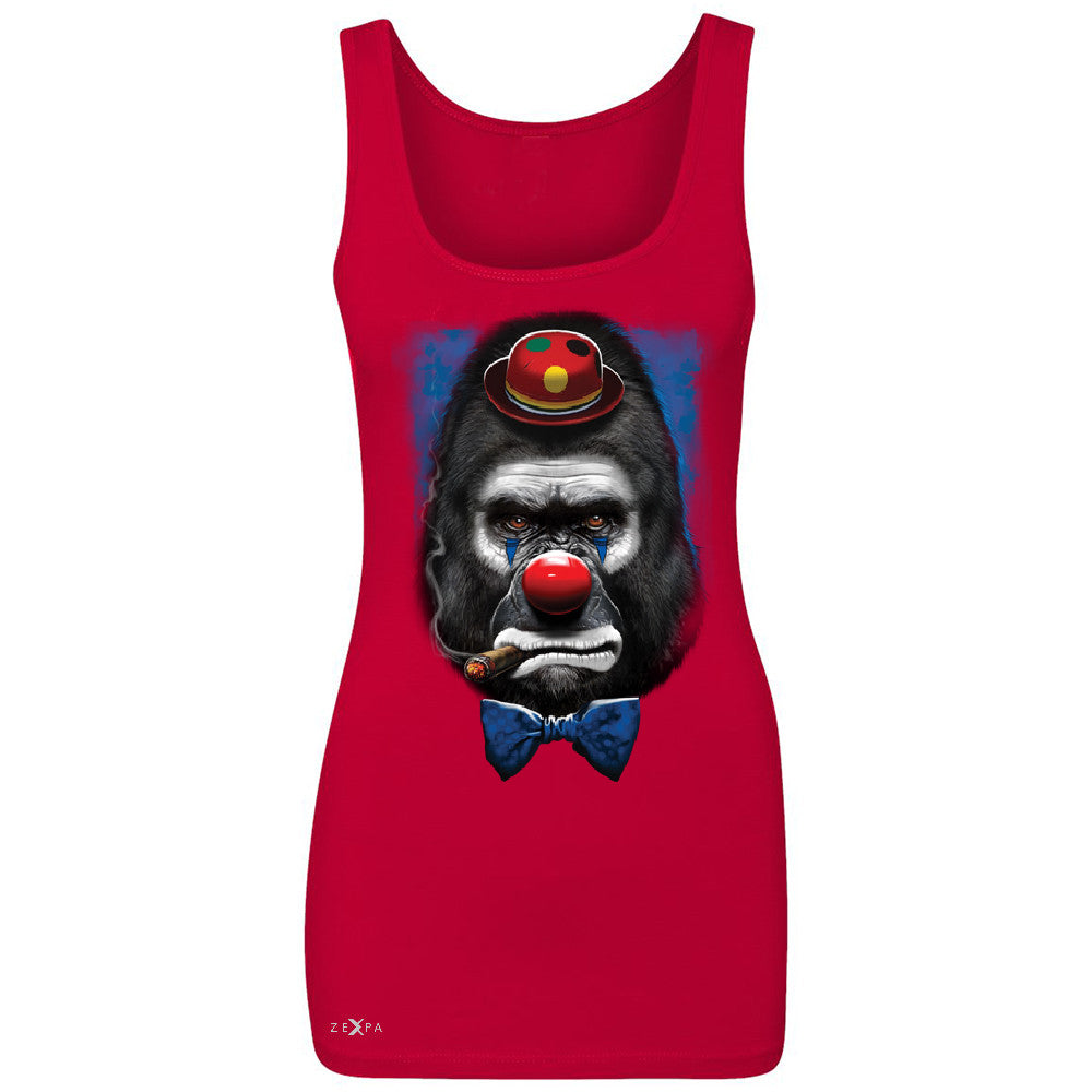 Gorilla Clown Sad Scary Women's Tank Top Halloween Costume Event Sleeveless - Zexpa Apparel - 3
