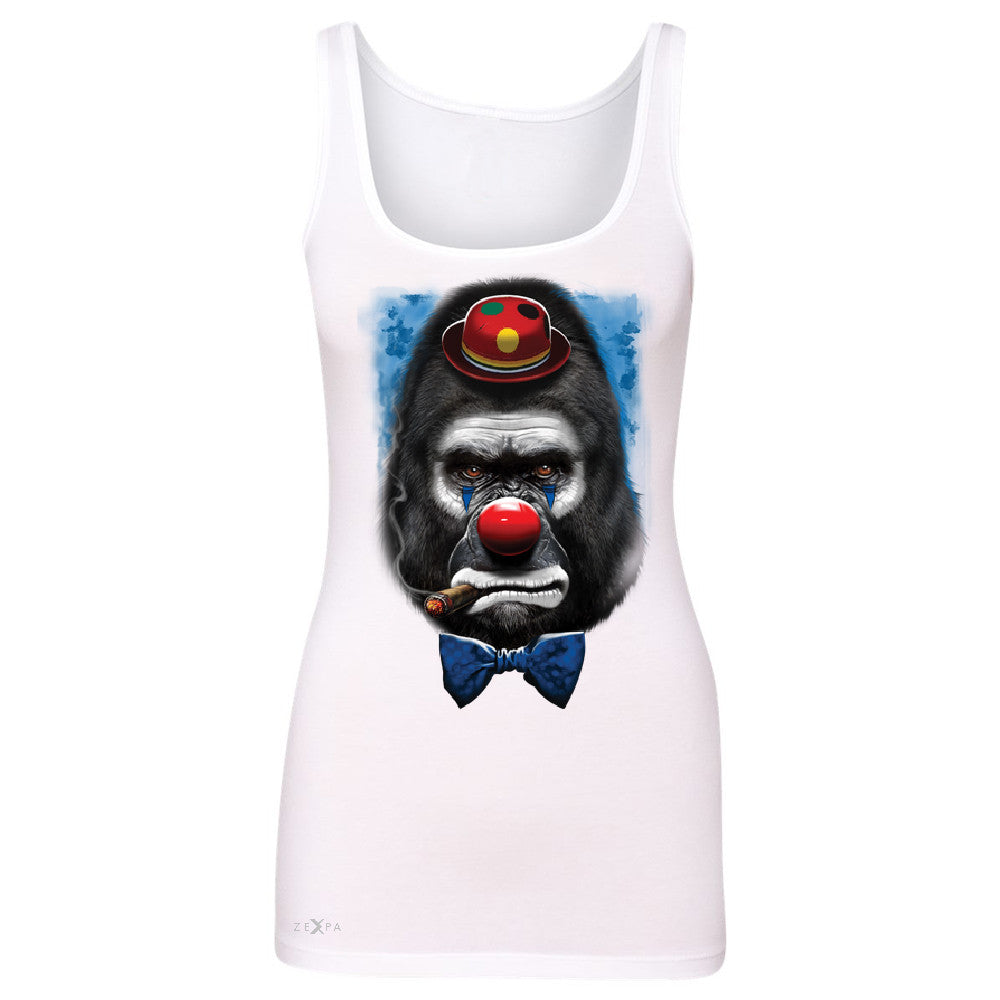 Gorilla Clown Sad Scary Women's Tank Top Halloween Costume Event Sleeveless - Zexpa Apparel - 4