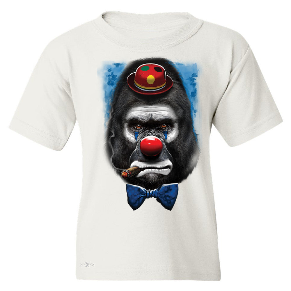 Gorilla Clown Sad Scary Youth T-shirt Halloween Costume Event Tee - Zexpa Apparel - 5