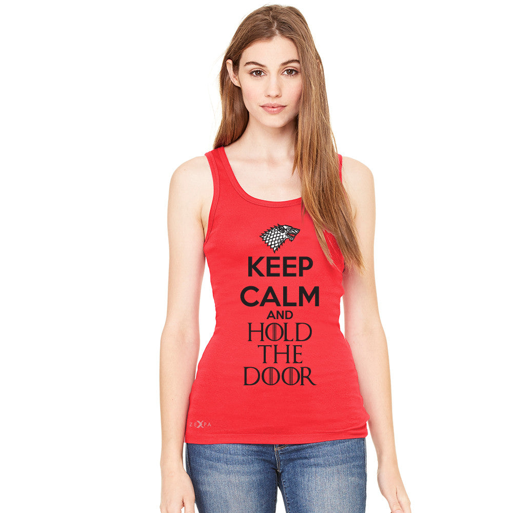 Keep Calm and Hold The Door - Hodor  Women's Tank Top GOT Sleeveless - Zexpa Apparel - 5