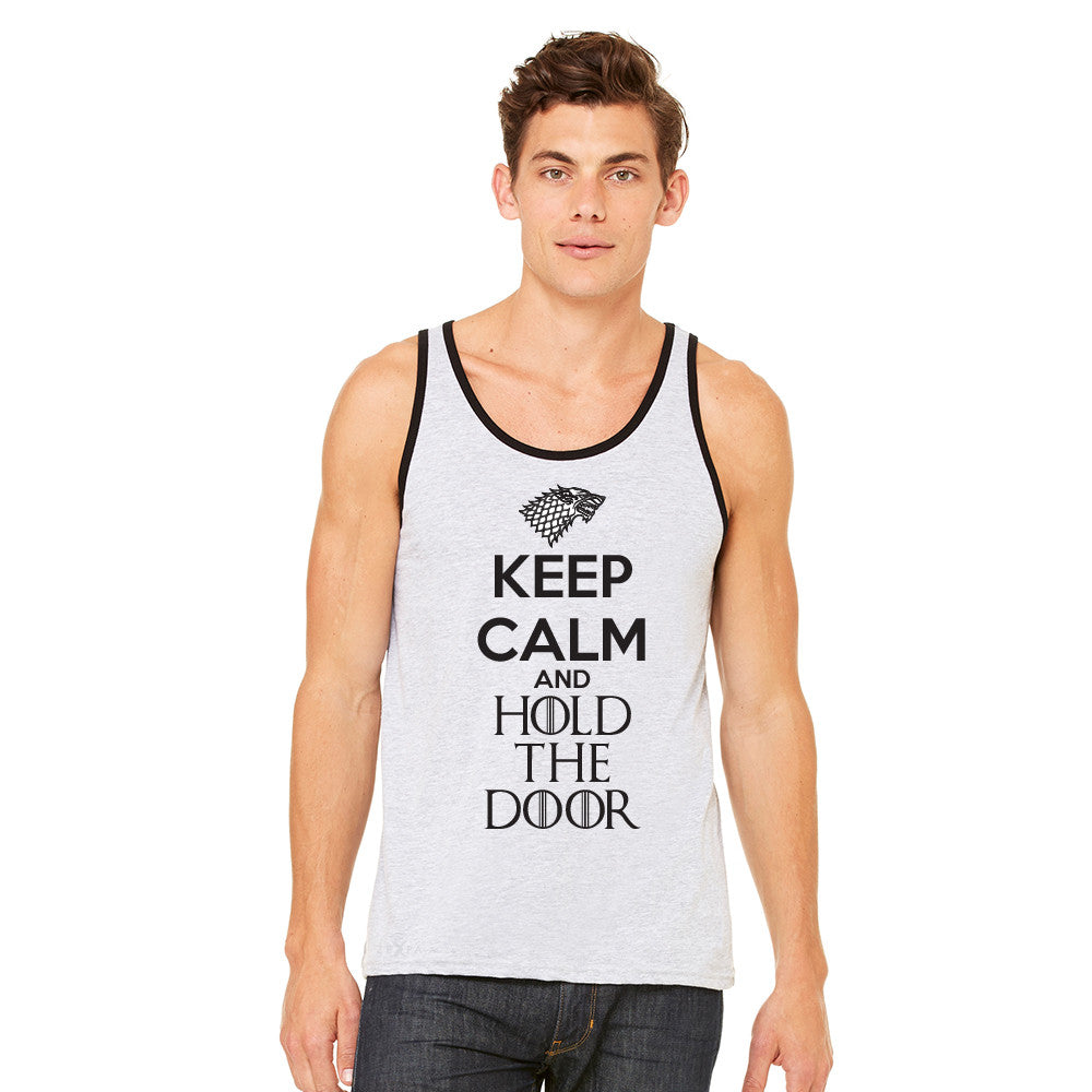 Keep Calm and Hold The Door - Hodor  Men's Jersey Tank GOT Sleeveless - Zexpa Apparel