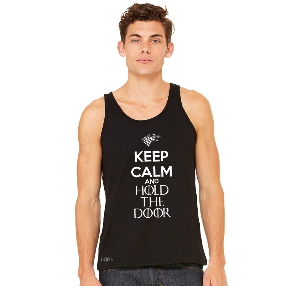 Keep Calm and Hold The Door - Hodor  Men's Jersey Tank GOT Sleeveless - Zexpa Apparel