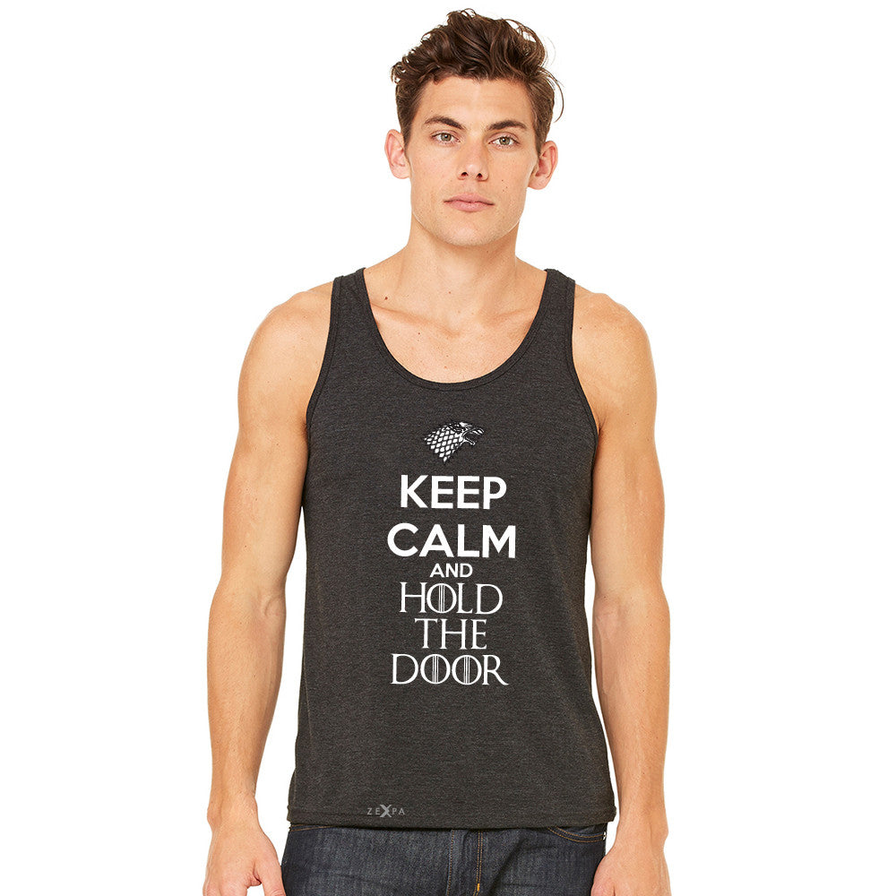 Keep Calm and Hold The Door - Hodor  Men's Jersey Tank GOT Sleeveless - zexpaapparel - 3