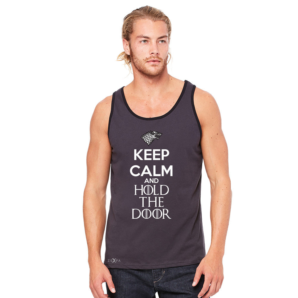 Keep Calm and Hold The Door - Hodor  Men's Jersey Tank GOT Sleeveless - Zexpa Apparel