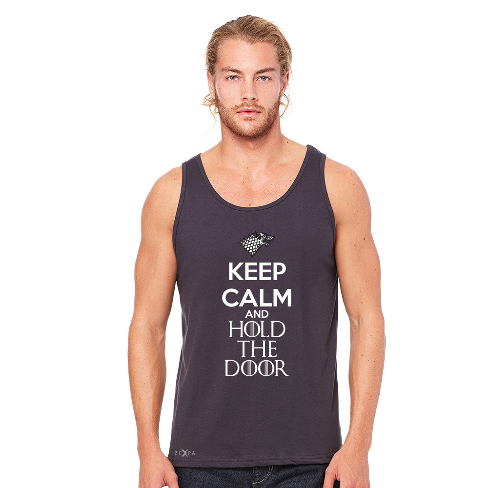 Keep Calm and Hold The Door - Hodor  Men's Jersey Tank GOT Sleeveless - zexpaapparel - 5