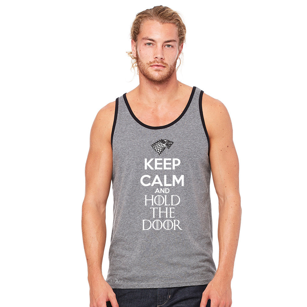 Keep Calm and Hold The Door - Hodor  Men's Jersey Tank GOT Sleeveless - zexpaapparel - 6