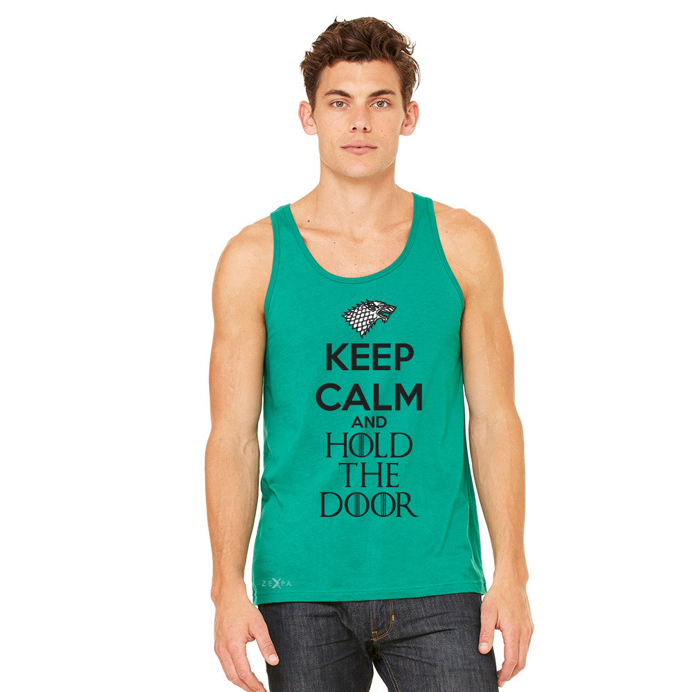 Keep Calm and Hold The Door - Hodor  Men's Jersey Tank GOT Sleeveless - zexpaapparel - 7