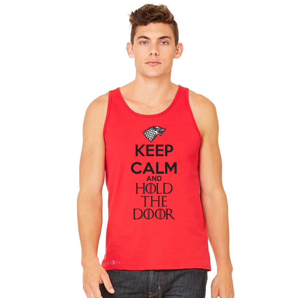 Keep Calm and Hold The Door - Hodor  Men's Jersey Tank GOT Sleeveless - zexpaapparel - 8