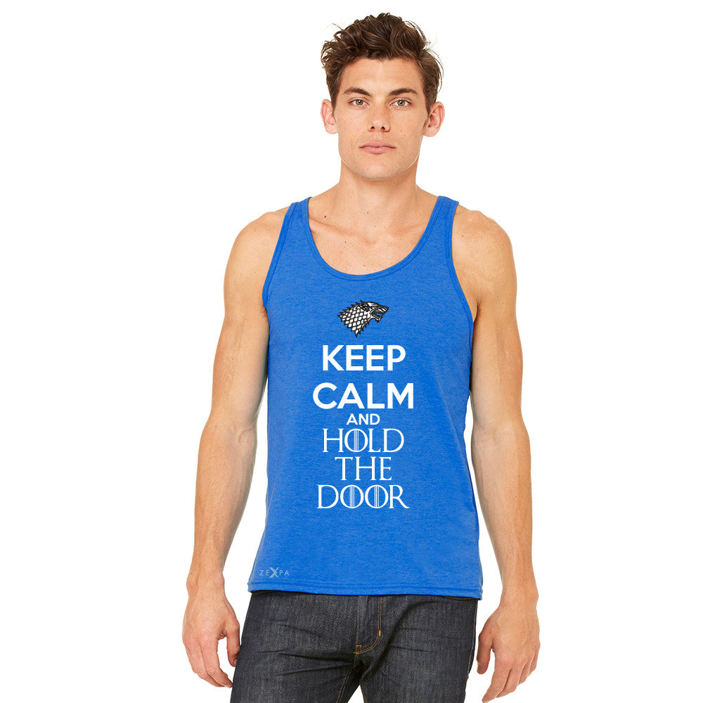 Keep Calm and Hold The Door - Hodor  Men's Jersey Tank GOT Sleeveless - zexpaapparel - 9