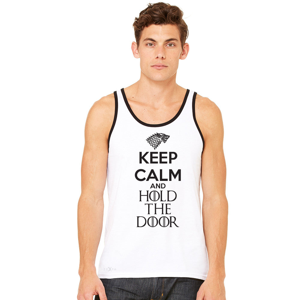 Keep Calm and Hold The Door - Hodor  Men's Jersey Tank GOT Sleeveless - zexpaapparel - 10